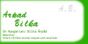 arpad bilka business card
